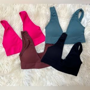 Set of 4 Padded Sports Bras Size Small